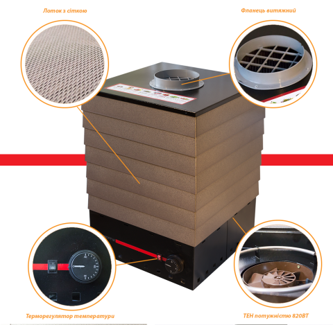 Електросушарка для фруктів і овочів Profit M ЕСП-01 35л. Чорна Електросушарка для фруктів і овочів Profit M ЕСП-01 35л. Чорна